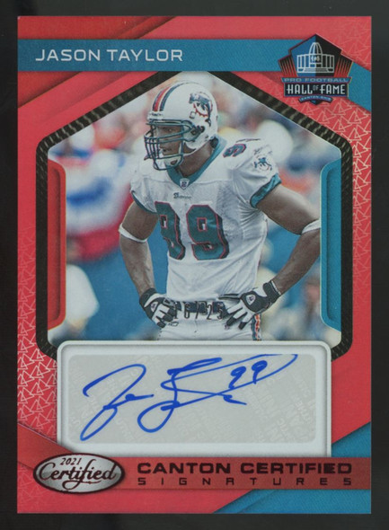 2021 Panini Certified Jason Taylor Red Canton Auto /25 #CC-JT