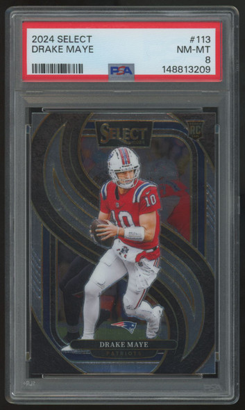 2024 Panini Select Drake Maye RC Premier Level #113 PSA 8