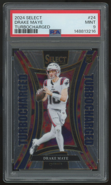 2024 Panini Select Drake Maye RC Turbocharged #24 PSA 9