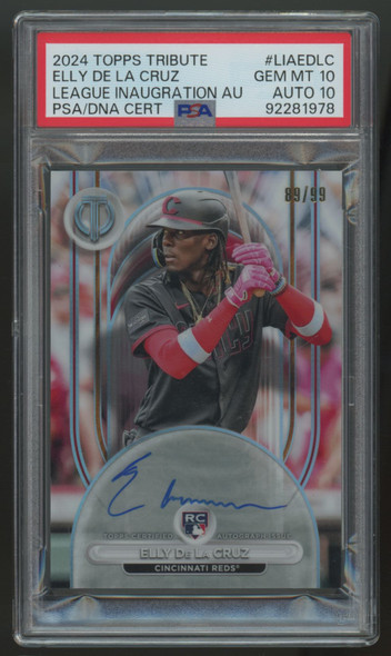 2024 Topps Tribute Elly De La Cruz RC Inauguration Auto /99 #LIA-EDLC PSA 10 10