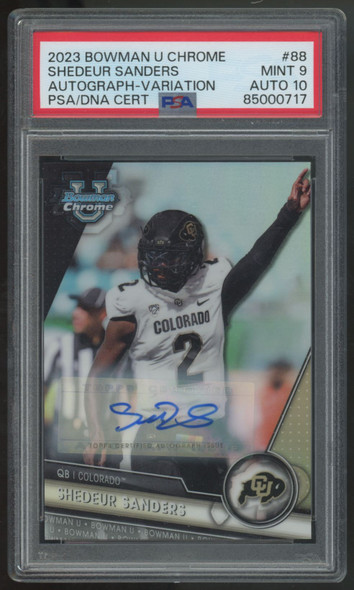 2023 Bowman Chrome U Shedeur Sanders Variation Auto /25 #88 PSA 9 10
