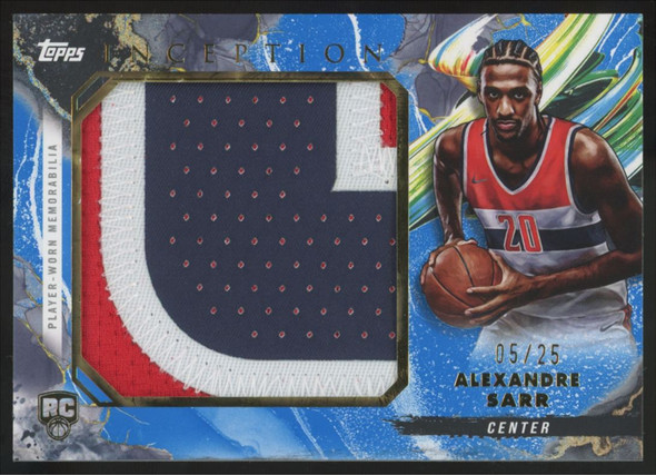 2024-25 Topps Inception Alexandre Sarr RC Blue Jumbo Patch /25 #RJR-AS