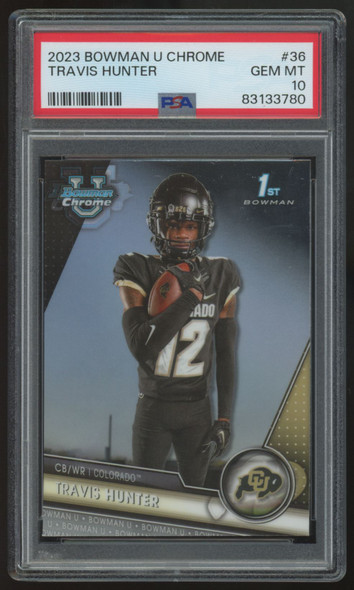 2023 Bowman Chrome University Travis Hunter 1st #36 PSA 10 *780