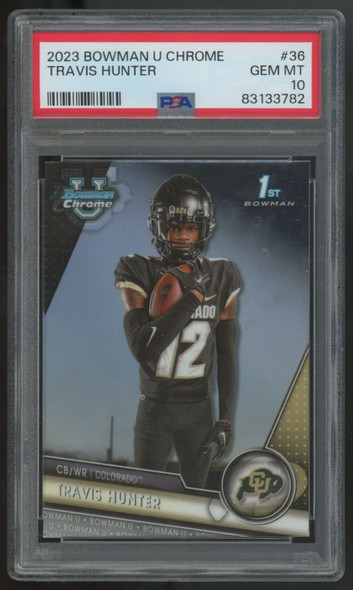 2023 Bowman Chrome University Travis Hunter 1st #36 PSA 10 *782