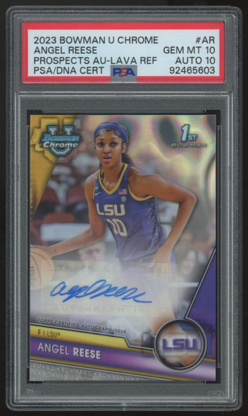 2023-24 Bowman Chrome U Angel Reese 1st Lava Auto /199 #BCPA-AR PSA 10 10