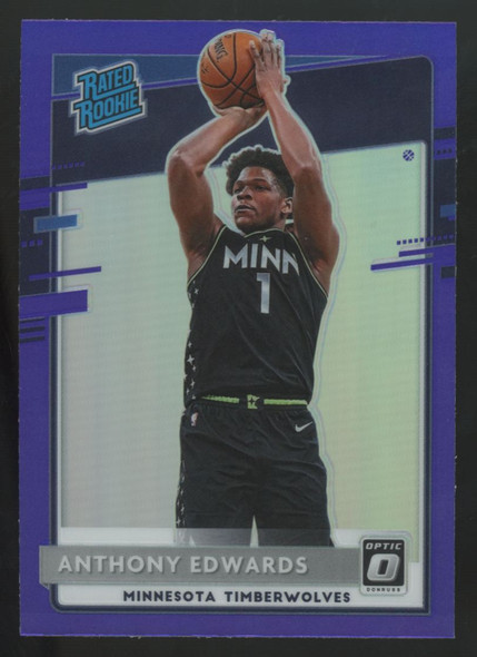 2020-21 Donruss Optic Anthony Edwards RC Rated Rookie Purple Prizm #151