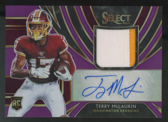 2019 Panini Select Terry McLaurin RC Patch Auto Purple RPA /49 #RM-TM