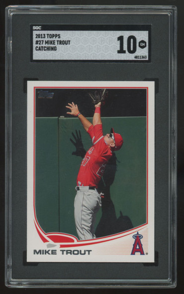 2013 Topps Mike Trout Catching #27 SGC 10