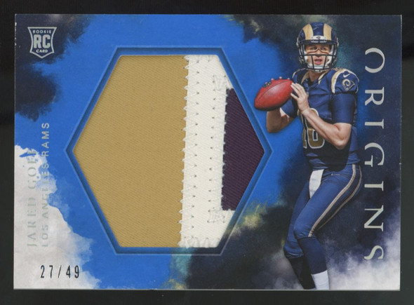 2016 Panini Origins Jared Goff RC Blue Jumbo Patch Auto RPA /49 #RJJ-JG