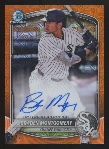 2025 Bowman Chrome Mega Braden Montgomery Prospect Orange Auto /25 #BMA-BM