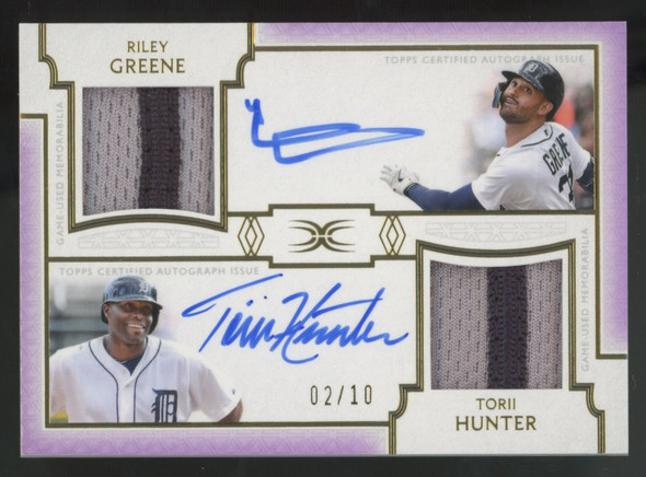 2024 Topps Definitive Greene/Hunter Purple Dual Patch Auto /10 #DAR-GH