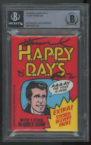 1976 Topps Happy Days Pack Henry Winkler/The Fonz Auto BGS  Authentic