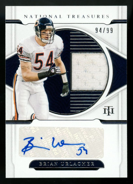 2021 Panini National Treasures Brian Urlacher Patch Auto /99 #MS-BU