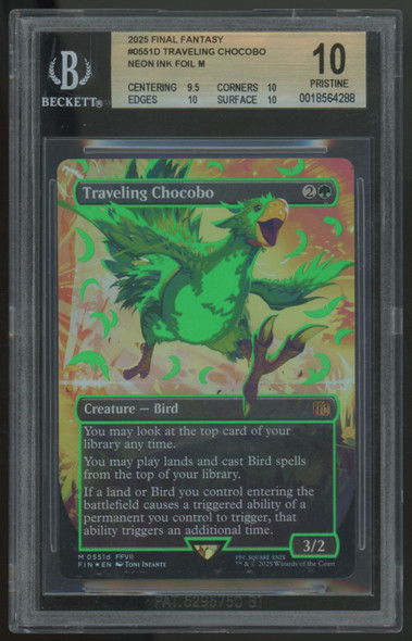 2025 Magic Traveling Chocobo Neon Ink Green Final Fantasy #0551d BGS 10