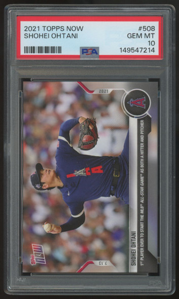 2021 Topps Now Shohei Ohtani All-Star Hitter/Pitcher #508 PSA 10