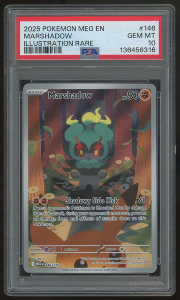 2025 Pokemon Marshadow Mega Evolution Illustration Rare #146 PSA 10 (B)