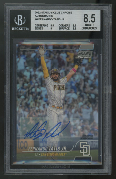 2022 Topps Stadium Club Chrome Fernando Tatis Jr. Auto /25 #6 BGS 8.5