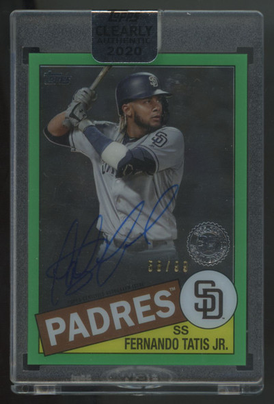 2020 Topps Clearly Authentic Fernando Tatis Jr. Green 1985 Auto /99 #TBA-FT