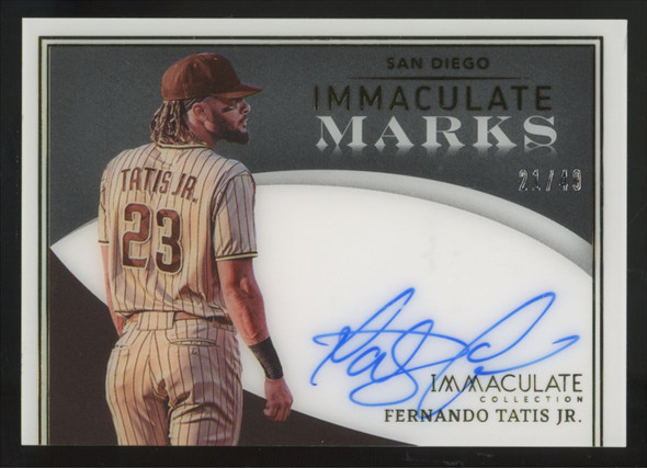 2022 Panini Immaculate Fernando Tatis Jr. Marks Auto /49 #IM-FT