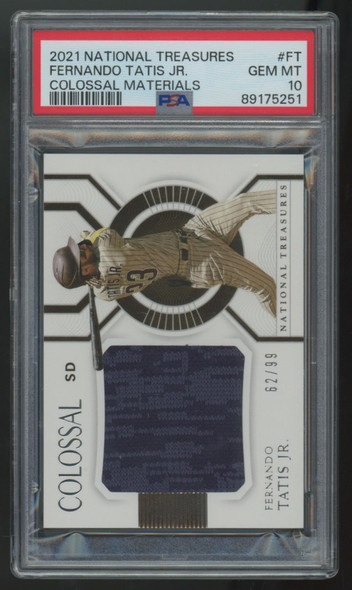 2021 National Treasures Fernando Tatis Jr. Colossal Patch /99 #CM-FT PSA 10