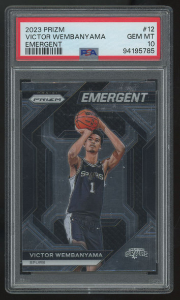 2023-24 Panini Prizm Victor Wembanyama Emergent #12 PSA 10