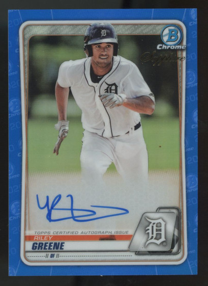 2020 Bowman Sapphire Riley Greene Chrome Prospect Auto #BSPA-RG