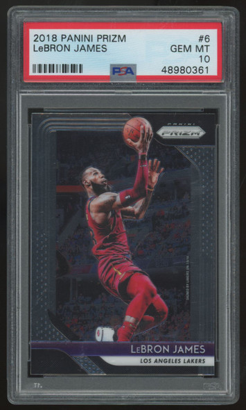2018-19 Panini Prizm LeBron James #6 PSA 10