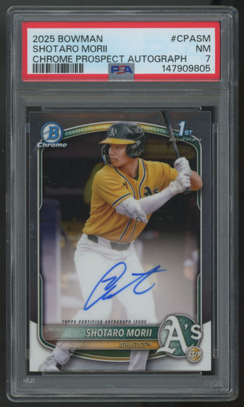 2025 Bowman Shotaro Morii 1st Chrome Prospect Auto #CPA-SM PSA 7