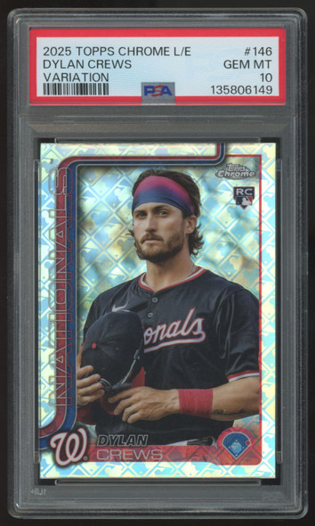 2025 Topps Chrome Logofractor Dylan Crews RC Variation #146 PSA 10