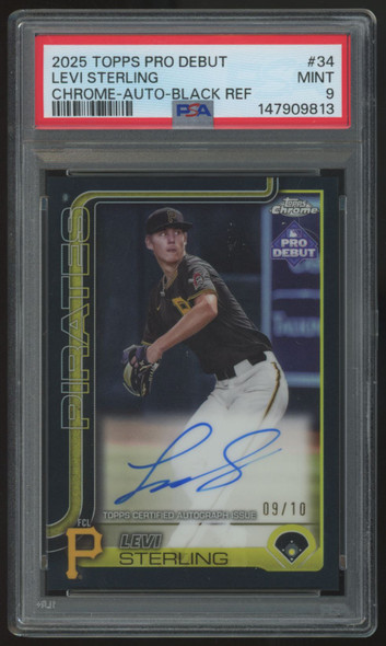 2025 Topps Pro Debut Levi Sterling Chrome Black Auto /10 #PDC-34 PSA 9