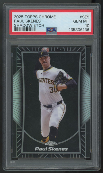 2025 Topps Chrome Paul Skenes Shadow Etch SSP #SE-9 PSA 10