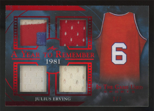 2020-21 Leaf ITG Julius Erving A Year To Remember Red Quad Patch /3 #AYR-22