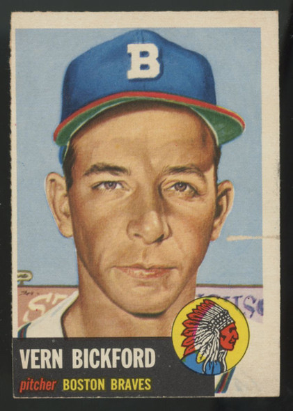 1953 Topps Vern Bickford #161 Good