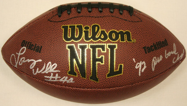 Lorenzo White Houston Oilers NFL Autographed 1992 Pro Bowl Brown Wilson Football