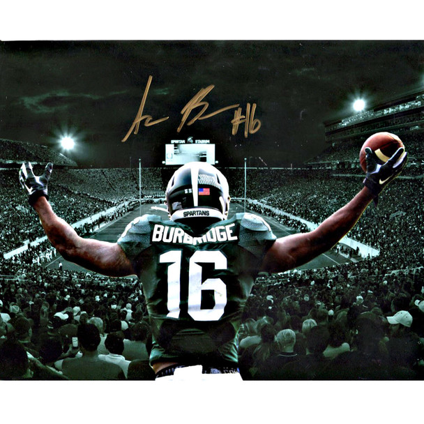 Aaron Burbridge Autographed Arms Out - Gloss Metallic with Green Background 8x10
