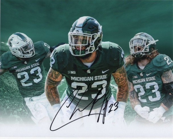 Chris Frey #23 Michigan State Spartans OLB Collage Signed Auto 8x10 Photograph ~
