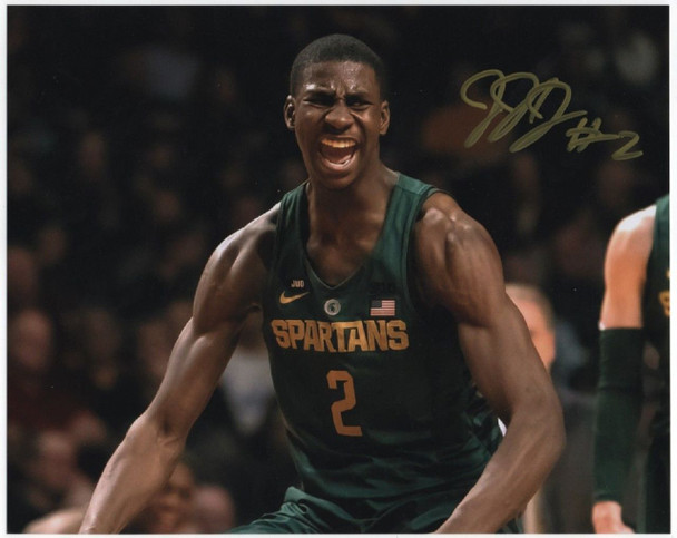Jaren Jackson Jr. MSU State Spartans Autographed Signed 11x14 Green Jersey Photo