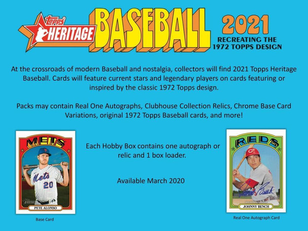 2021 Topps Heritage Baseball Hobby Box