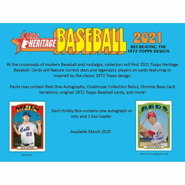2021 Topps Heritage Baseball Hobby Pack