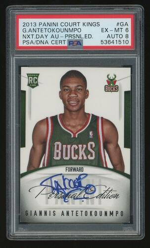 NBA GIANNIS ANTETOKOUNMPO AUTO ROOKIE CARD 2013-14 PANINI TITANIUM