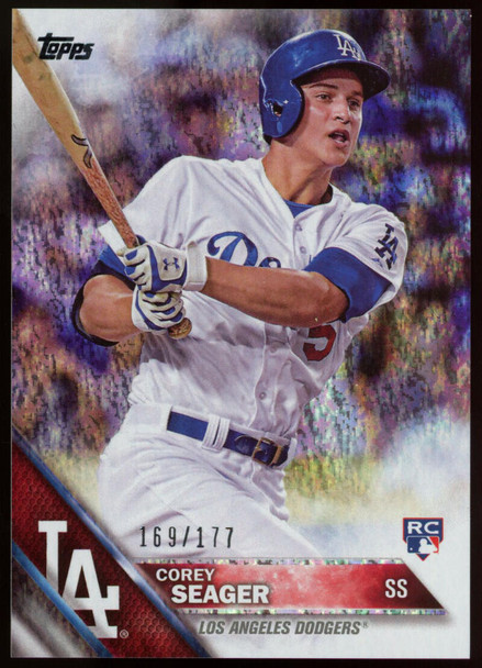 2016 Topps Series 1 Corey Seager Shimmer Foil RC /177 #85