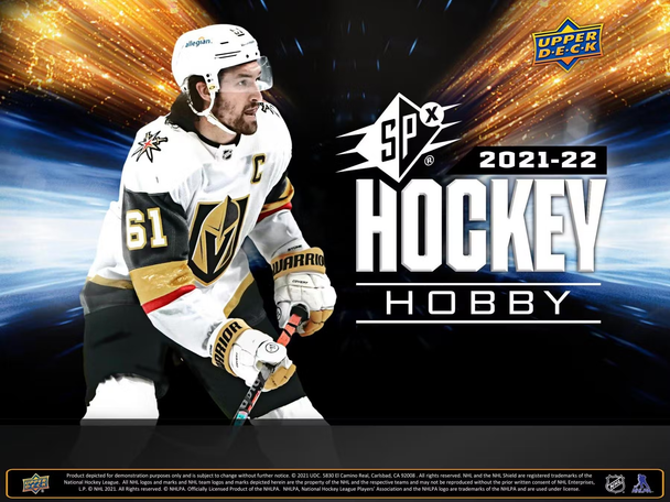 2021/22 Upper Deck SPx Hockey Hobby 20-Box Case
