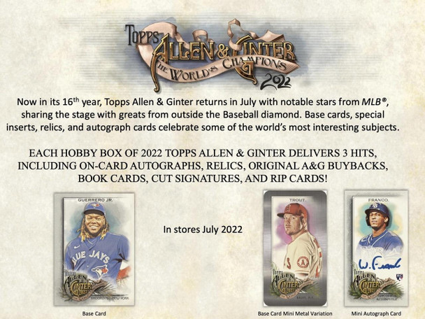 2022 Topps Allen & Ginter Baseball Hobby Case (12)