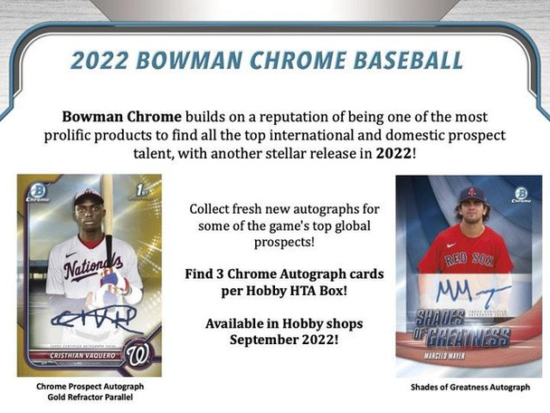 2022 Bowman Chrome Baseball HTA Choice Box