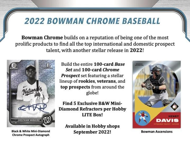 2022 Bowman Chrome Baseball Lite Edition Box