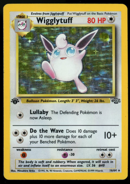Pokemon Wigglytuff 1st Edition Jungle Holo #16/64