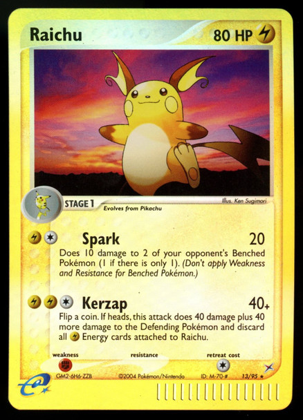Pokemon Raichu Team Magma VS. Team Aqua Reverse Holo #13/95