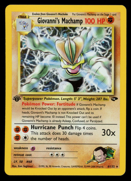 Pokemon Giovanni's Machamp Gym Challenge 1st Edition Holo #6/132