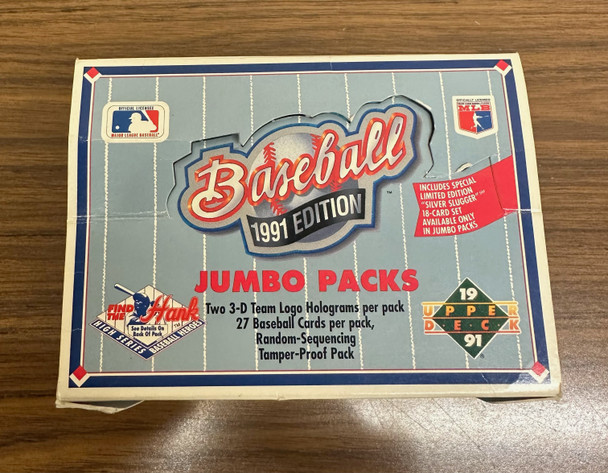 1991 Upper Deck Baseball Jumbo Pack Box (20 Packs)