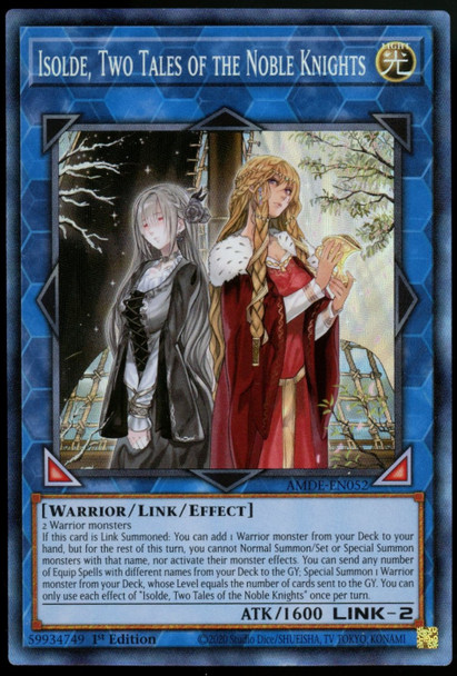 Yugioh Isolde, Two Tales Of The Noble Knights 1st Ed Collector's Rare AMDE-EN052